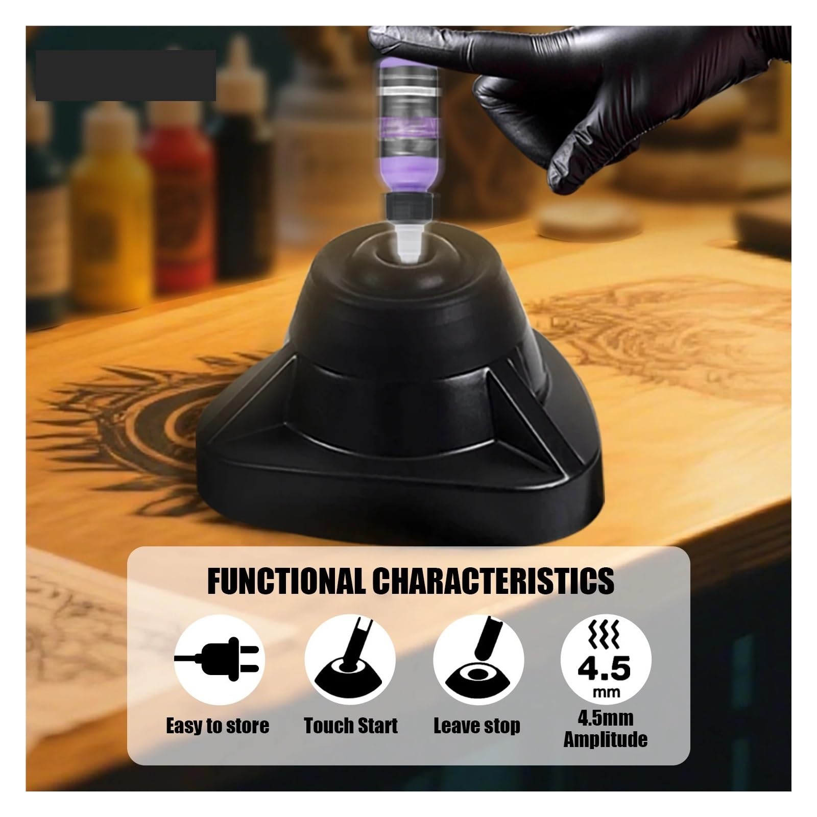 Agitatore da Laboratorio, Mini miscelatore shaker for inchiostro for tatuaggi e smalto for unghie 10000 giri/min