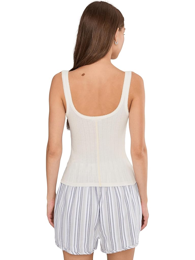 White Free People End Game Pointelle Tank