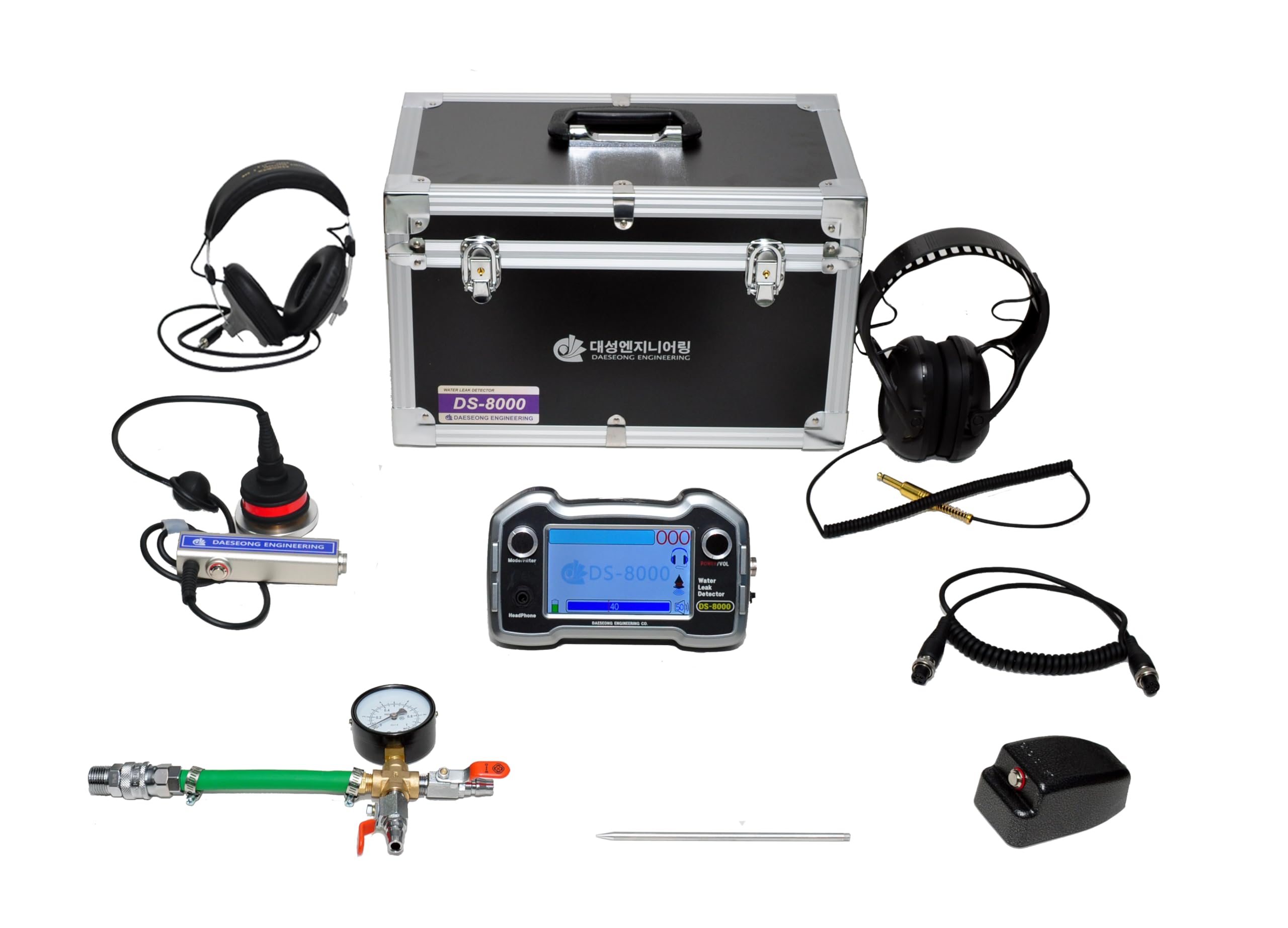 DS-8000 Professional Acoustic Water Leak Detector – Made in South Korea | Premium Quality with Separate Internal & External Sensors and Headphones.