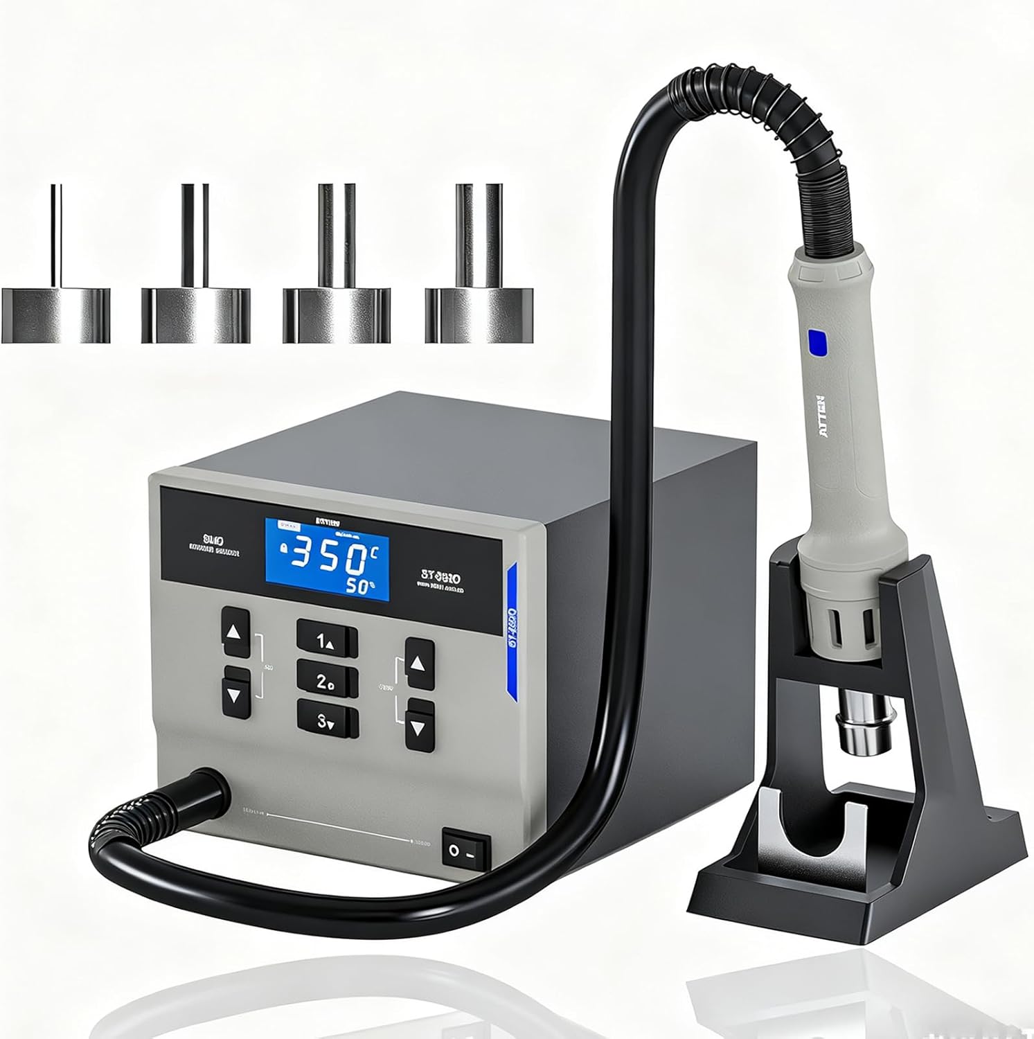 ST-862D Lead-free Hot Air Gun Soldering Station, 1000W Digital Display BGA Rework Station Automatic Sleep Repair Tool for PCB Chip Soldering Repair Desoldering Station