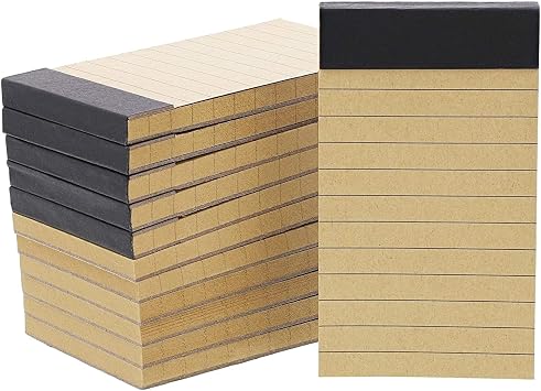 Paper Junkie List Notepad - 4.2 x 2.4 In, Brown, 12-Pack, Soft Cover - Tiny Pocket Notebook for To-Do Lists & Quick Notes