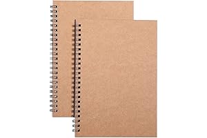 Spiral Notebooks, Unlined Notebook for School, 8.3" x 5.7", 100 Unlined Paper Pages