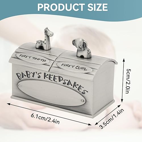 Miniatura 3 de Caja de recuerdos para bebé, diseño de dibujos animados, cajas de recuerdo con tapas, caja de dientes de bebé, para niños, primer rizo y dientes,