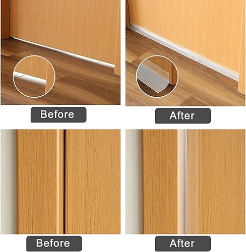 Miniatura 3 de Tira de silicona para sellado de puerta, cinta de sellado transparente de 26.2 ft26 pies, tapón de puerta para puerta lateral, cinta aislante