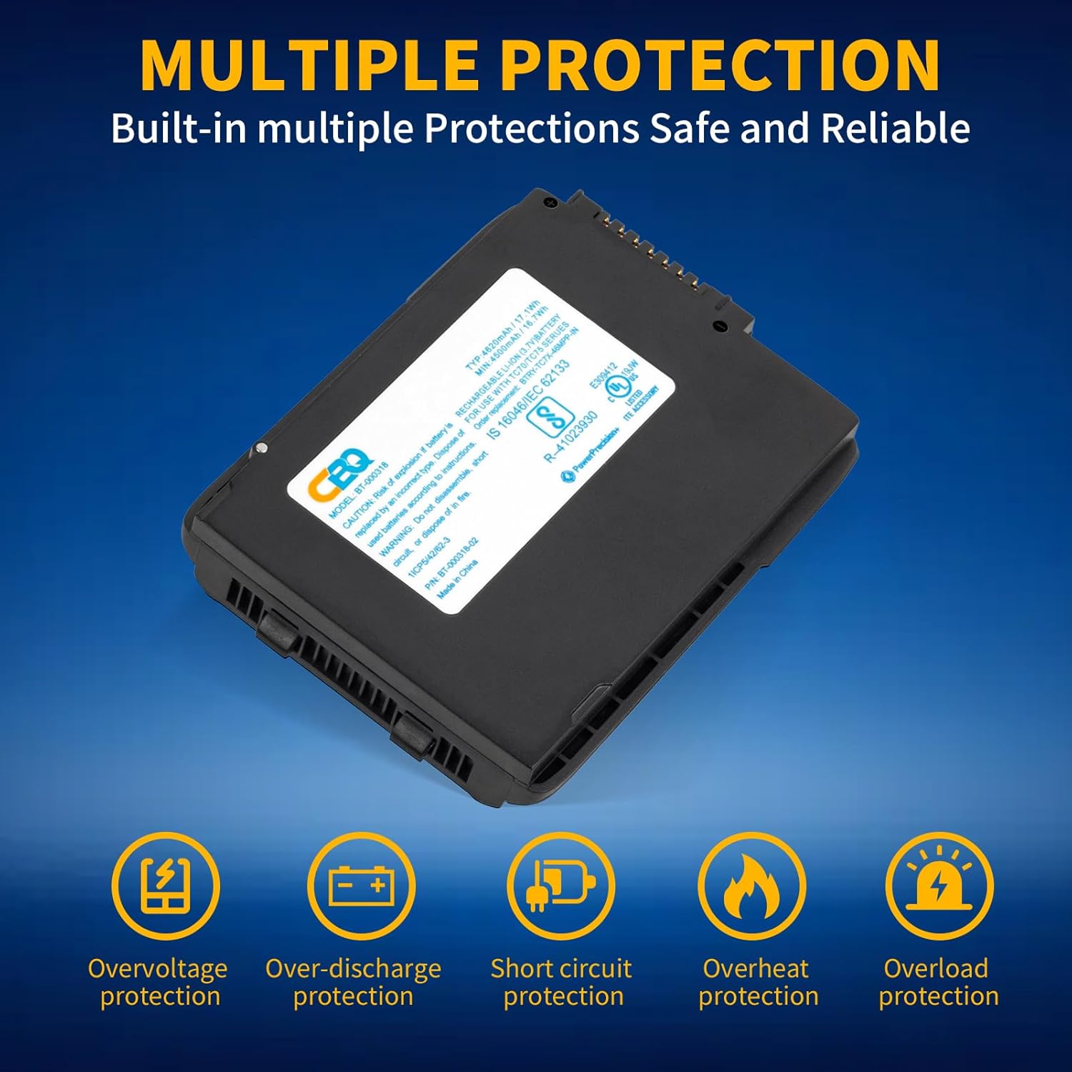 6pcs for Zebra TC77 Battery BT-000318 Replacement Battery for Zebra Symbol TC77 TC70 TC72 TC75 TC70X TC75X TC75AH TC75GK TC77HL, 82-171249-01 82-171249-02 BTRY-TC7X-46MA2 Barcode Scanner Battery