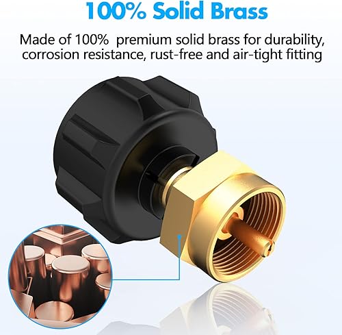 Miniatura 4 de Adaptador de repuesto de propano para tanques de 1 libra, adaptador de propano llena 1 libra de 20 libras, acoplador de tanque de cilindro de gas LP