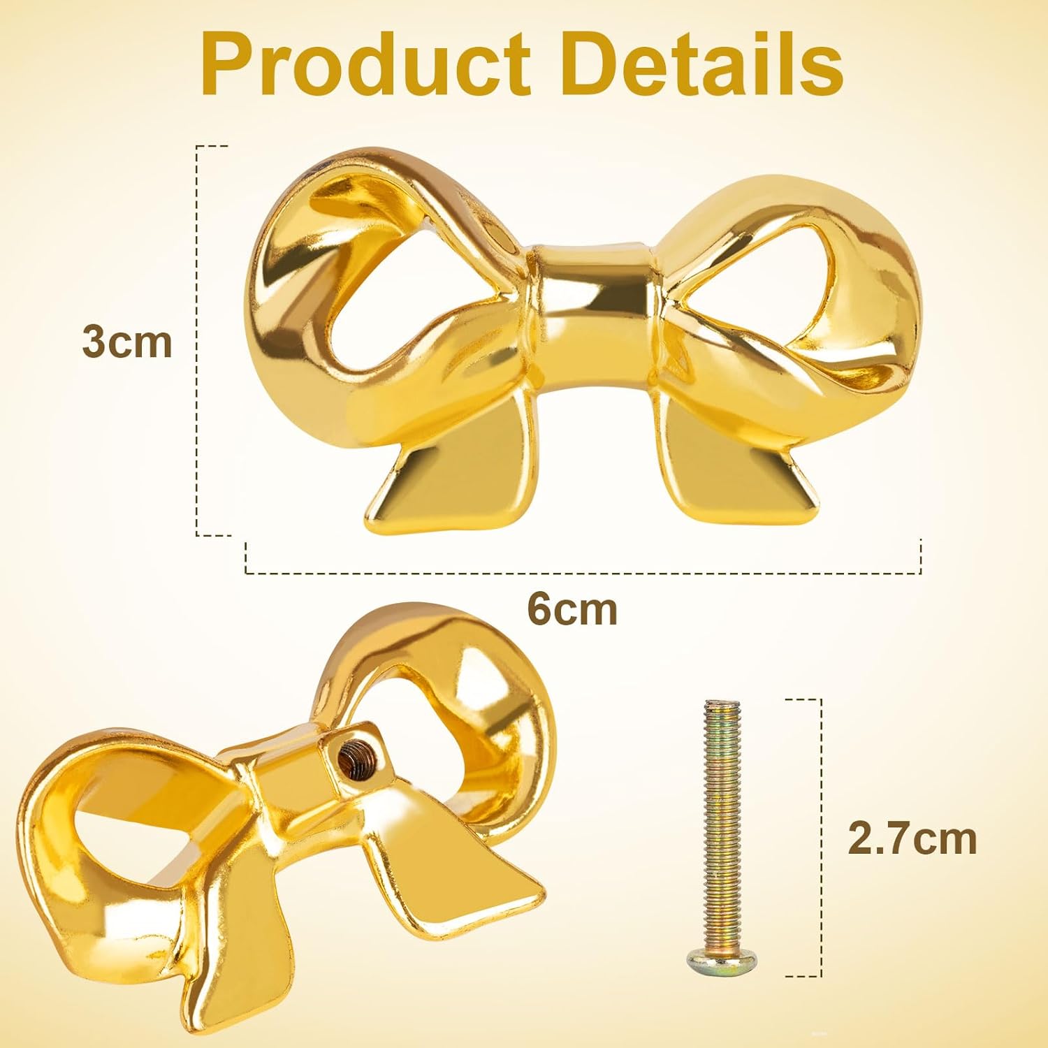 12pcs Bow Tie Dresser Knob, Cabinet Pulls Drawer Knob for Cabinet, Table, Cupboard, Closet, Locker, Wine Cooler, Kitchen, Living Room, Decorative Furniture Hardware Accessories