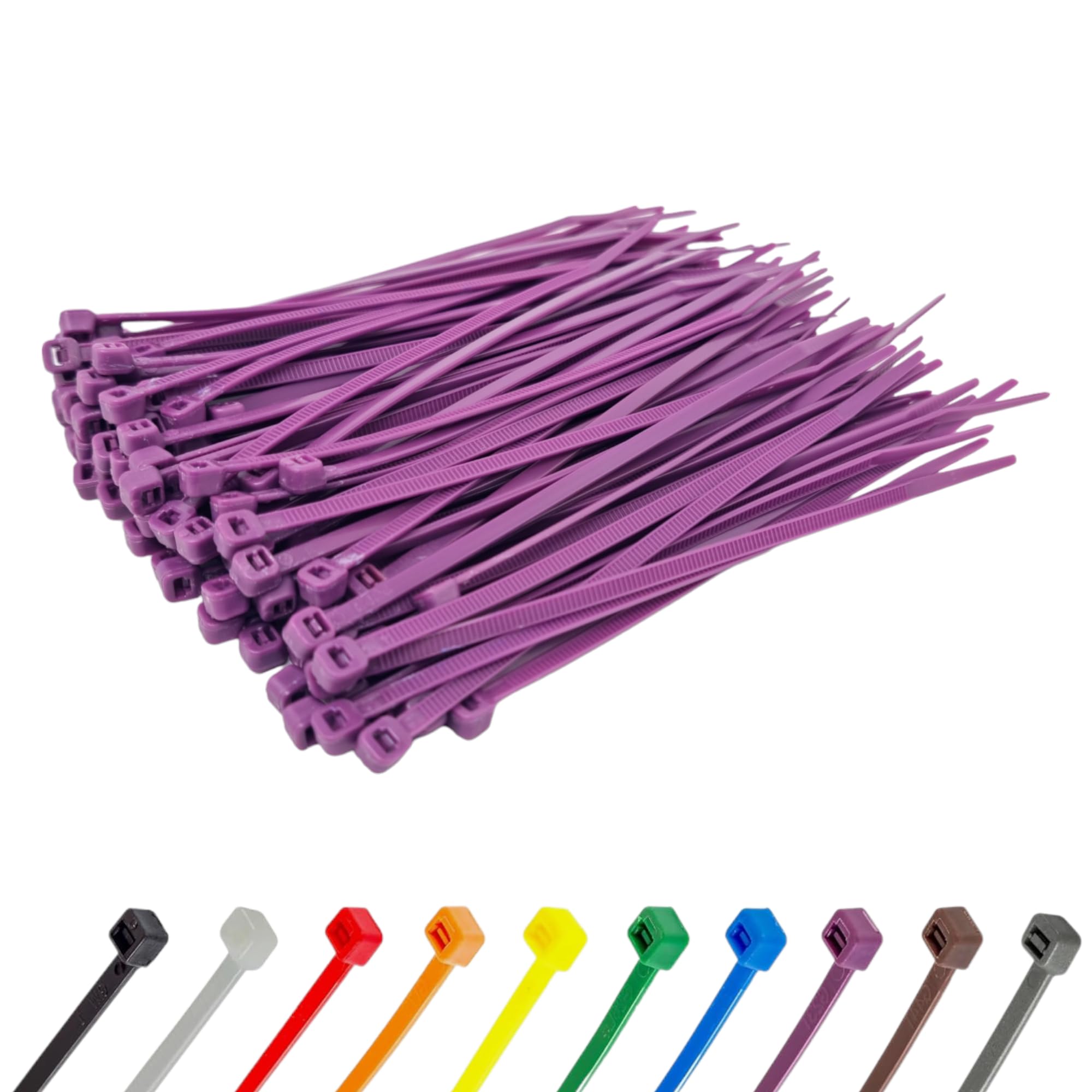 Purple Cable Ties (1000 Pack - 300mm x 3.6mm) Nylon Zip Ties Plastic Tie Wraps for Office Cable Tidy Garden DIY