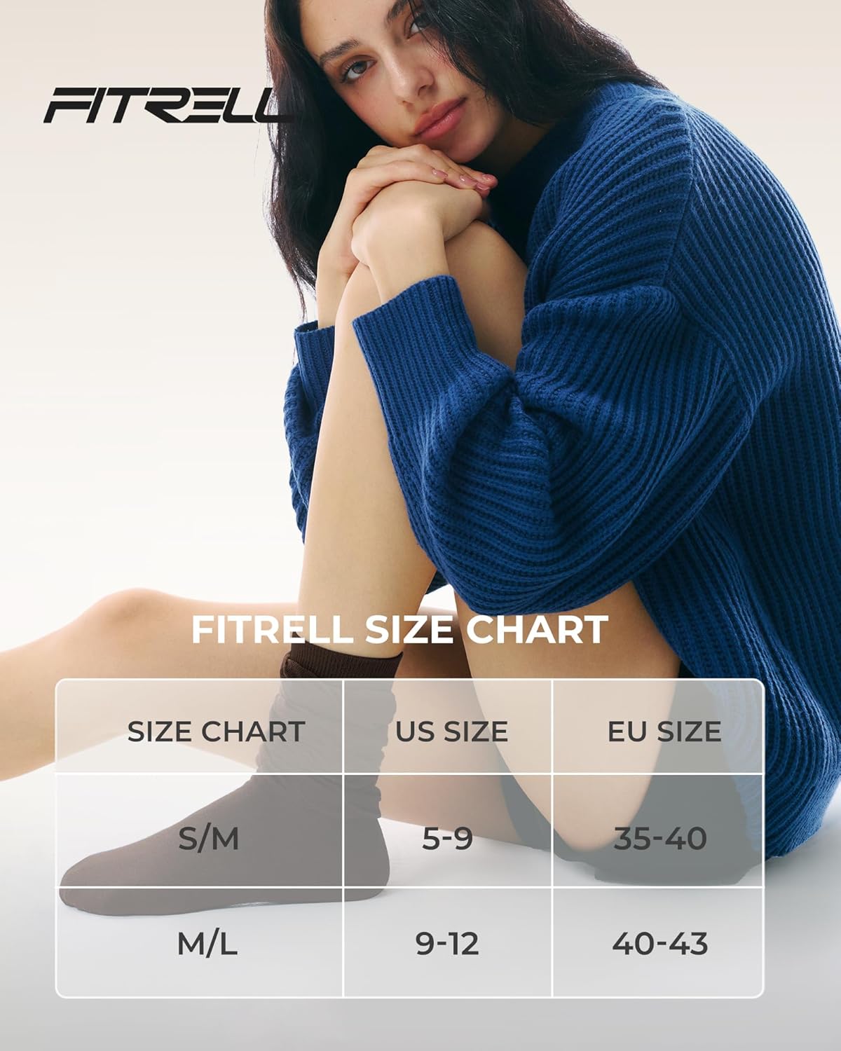 FITRELL Slouch Crew Socks for Women, Pre-sewn Slouch Look Soft Cotton Mid Calf Retro Cute Socks 3 Pairs (Can't Straighten) - Image 2