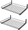 WALMANN Garage 12x18 inch Wall Shelf, Wall-Mounted Storage Shelves for Garage, Closet, Laundry Room, Heavy Duty Wall Shelving, Holds Up to 60 lbsPack of 2, Black
