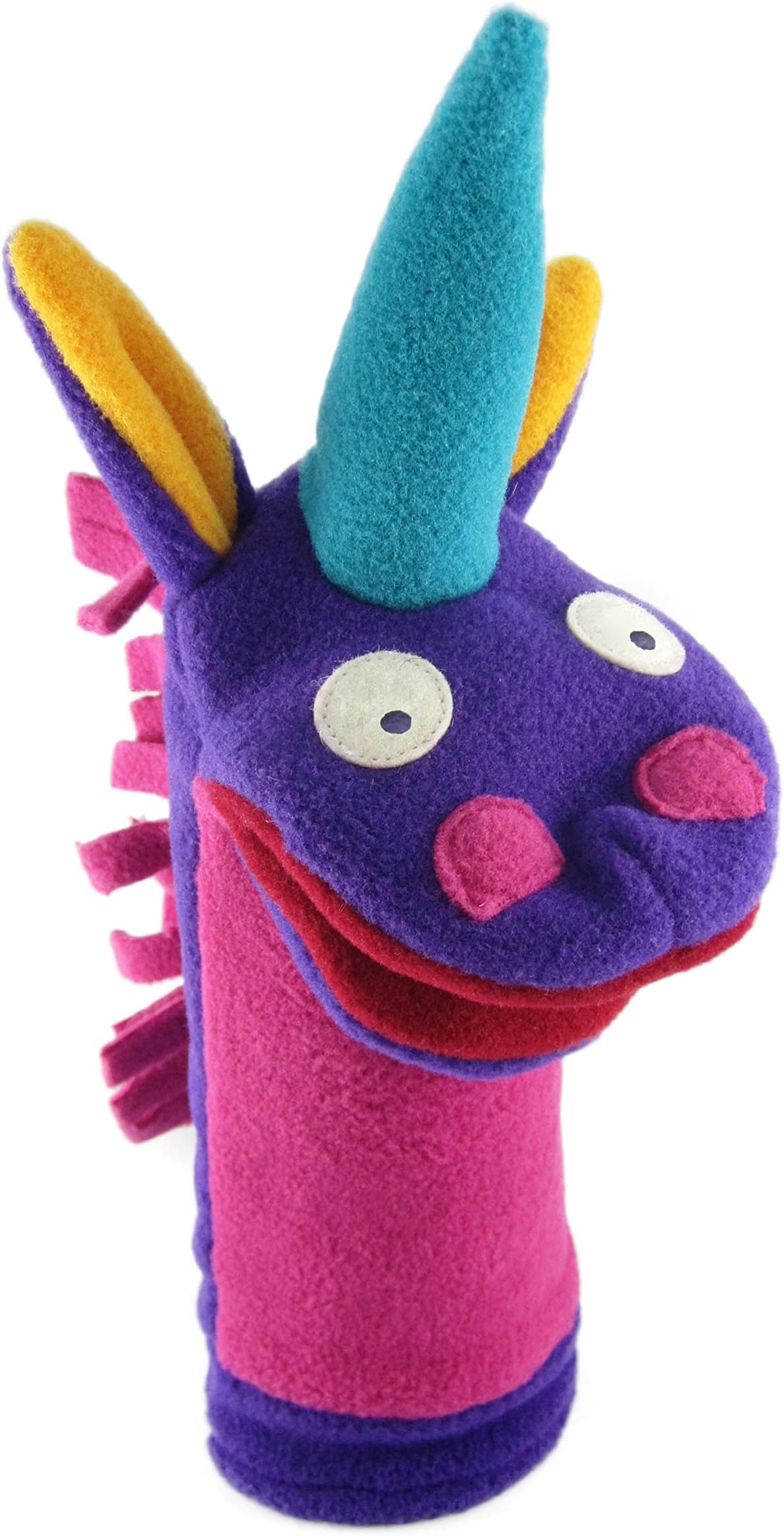Cate & Levi - Sock Magical Unicorn Hand Puppet with Movable Mouth- Handmade in Canada - Great for Storytelling