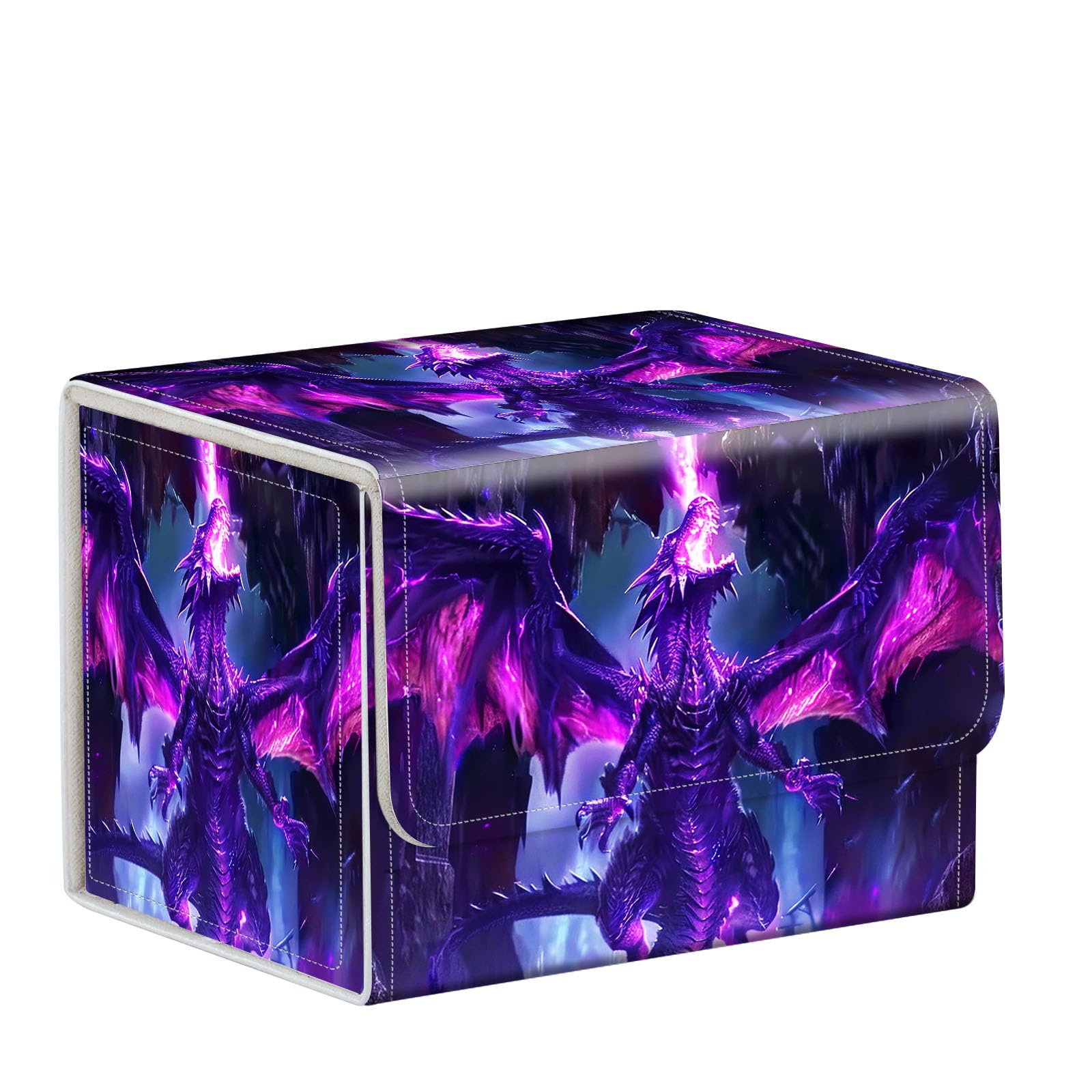 ETLKJVBL for MTG Card Storage Solution - for MTG Card Box and Commander Decks, High Capacity Anime Card Sleeves for Mtg Deck Box, Designed Specifically for Mtg Players(Purple Dragon)