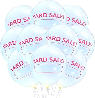 Yard Sale Latex Balloons 12 Count, Yardsale Birthday Decoration Classroom Party Event Supply, Garage Sale Advertising 12 Inch Standard Size (White)