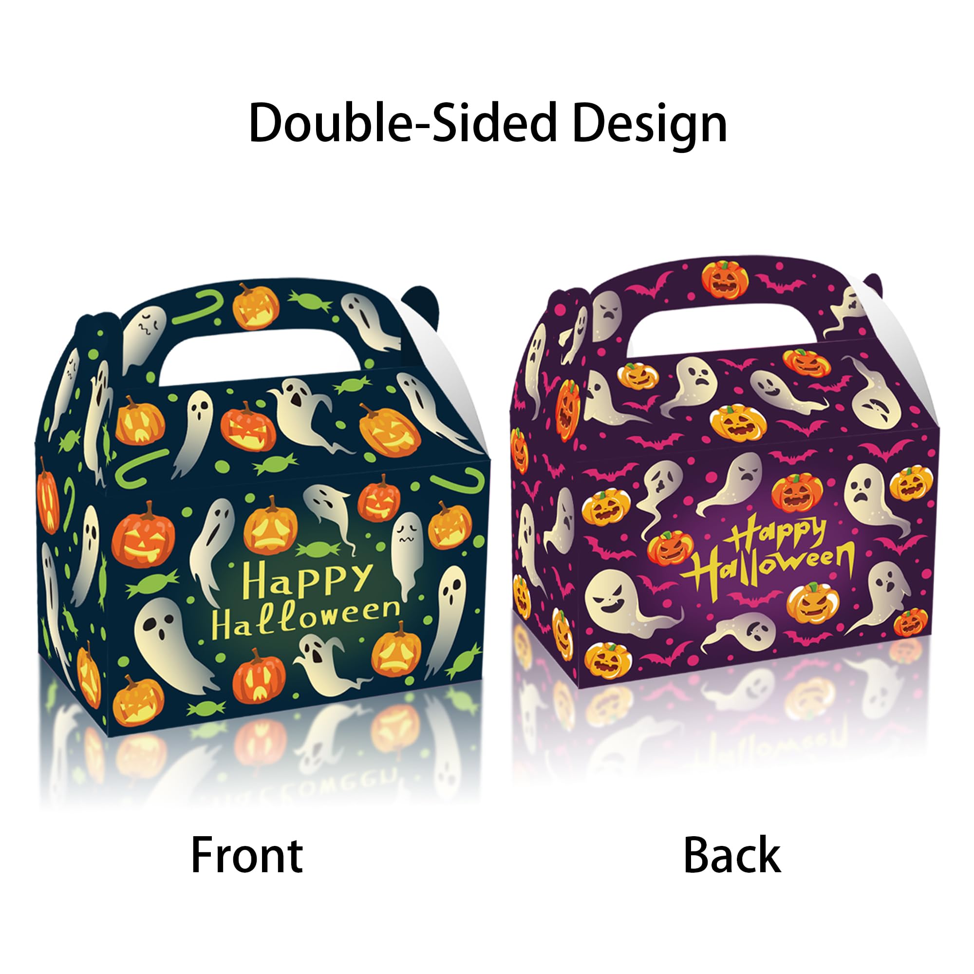 12 Stück Halloween Goodie-Boxen – Gruselige Dessert-Behälter Mit Griff, Kürbis-Design Für Süßigkeiten, Popcorn & Party-Goodies