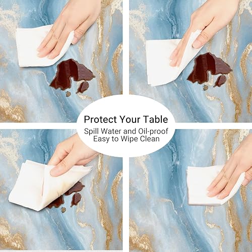 Vista 201 de cfpolar Mantel redondo ajustable de verano, hojas de palma tropical, borde elástico, mantel redondo lavable para uso en interiores y exteriores, se