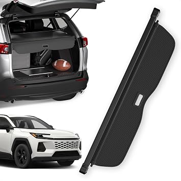 Trunk Cargo Cover for Toyota RAV4 2026, with Carbon Fiber Texture Ends, Anti - Peeping Retractable Security Shade for Privacy, RAV4 2026 Accessories