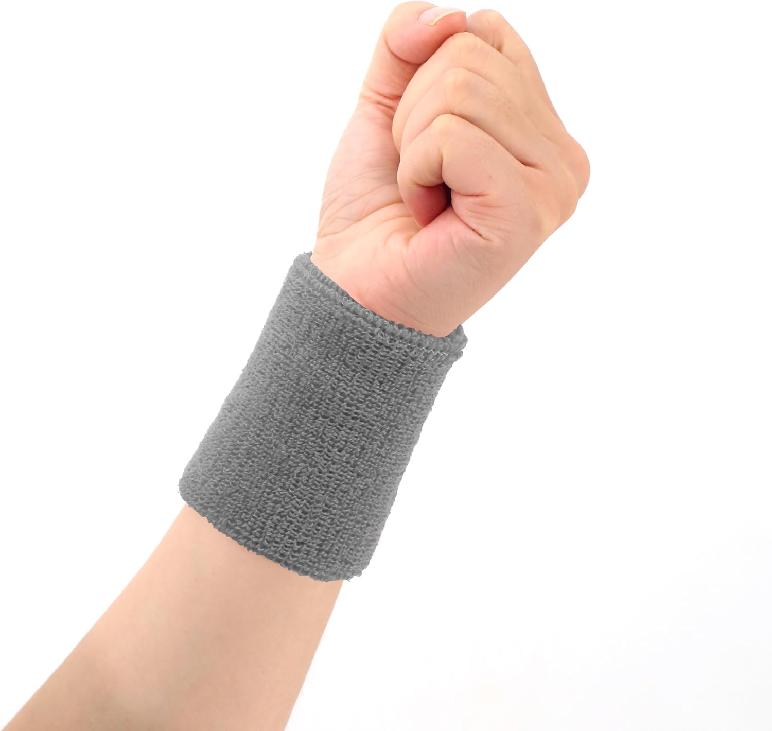 Solid Grey Color Sweat Band Headbands and Wrist Bands Set, Sweatbands for Men Women, Moisture Wicking Head Band, Football Wristbands,Sports Headband for Running Workout - Image 6