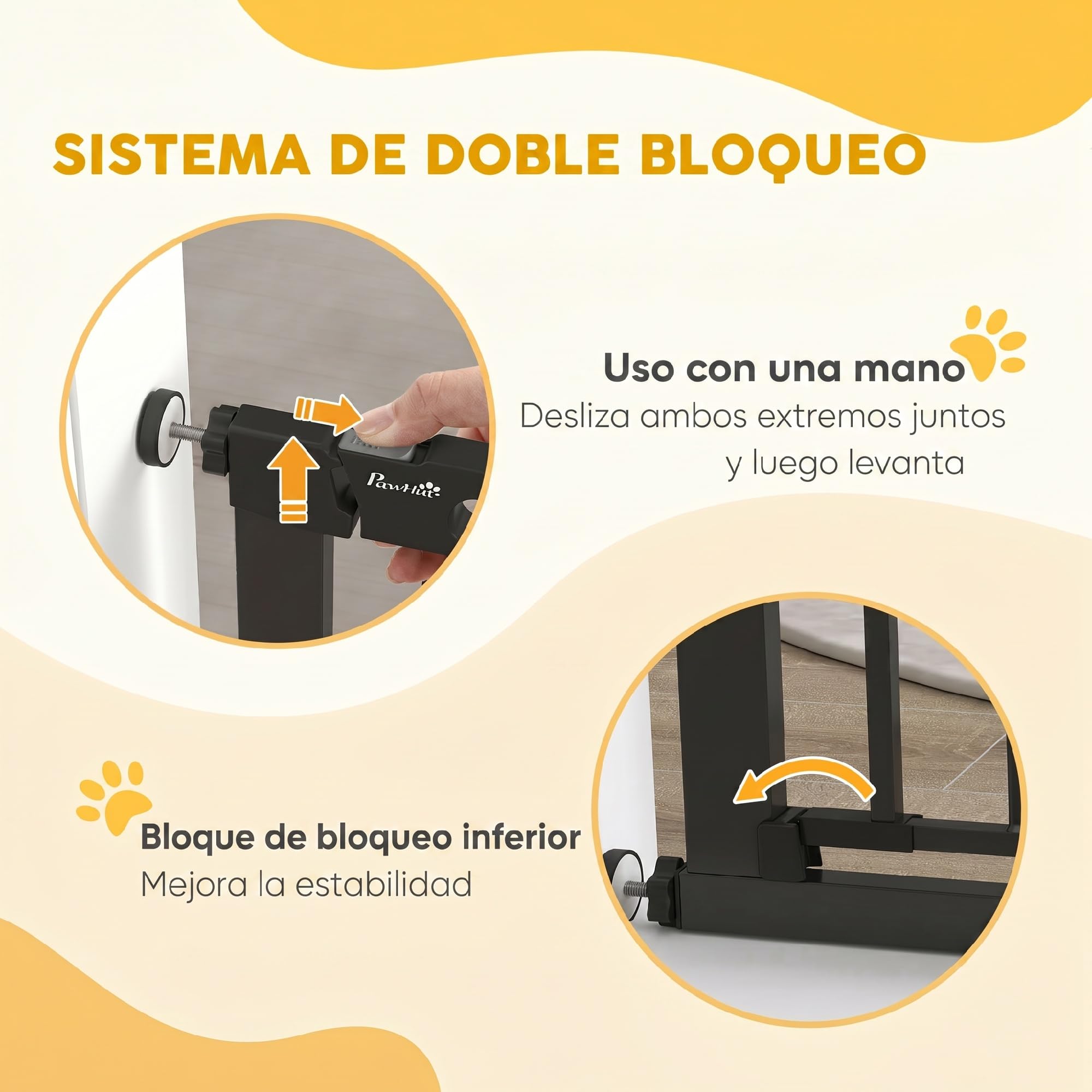 PawHut Barrière de sécurité pour Chien Extensible 75-131 cm, Noir