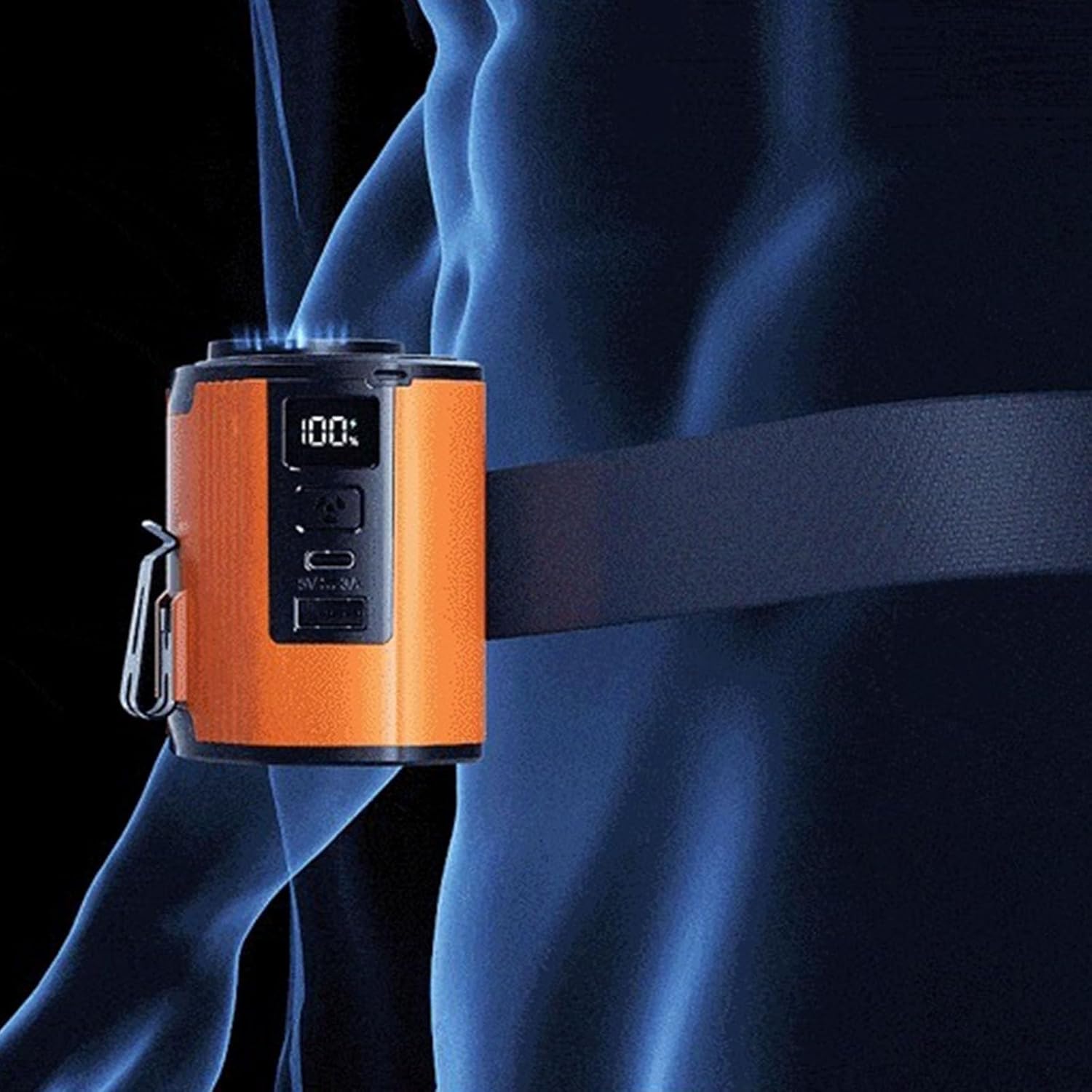 Wearable Waist Fans 12000mAh Clip Fans Rechargable Cooling Fan ABS Texture Portable Fan Present for Sports Enthusiasts