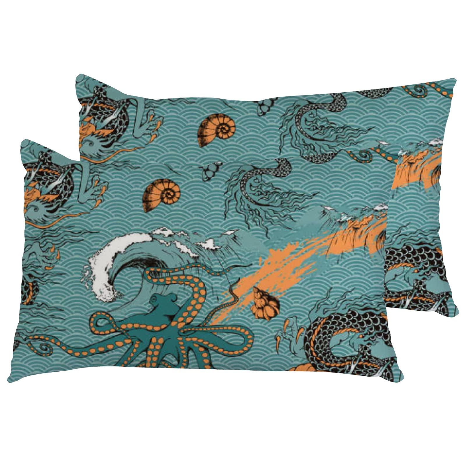 BALII - Juego de 2 fundas de almohada suaves y transpirables con cremallera para la piel del cabello, 50 x 90 cm