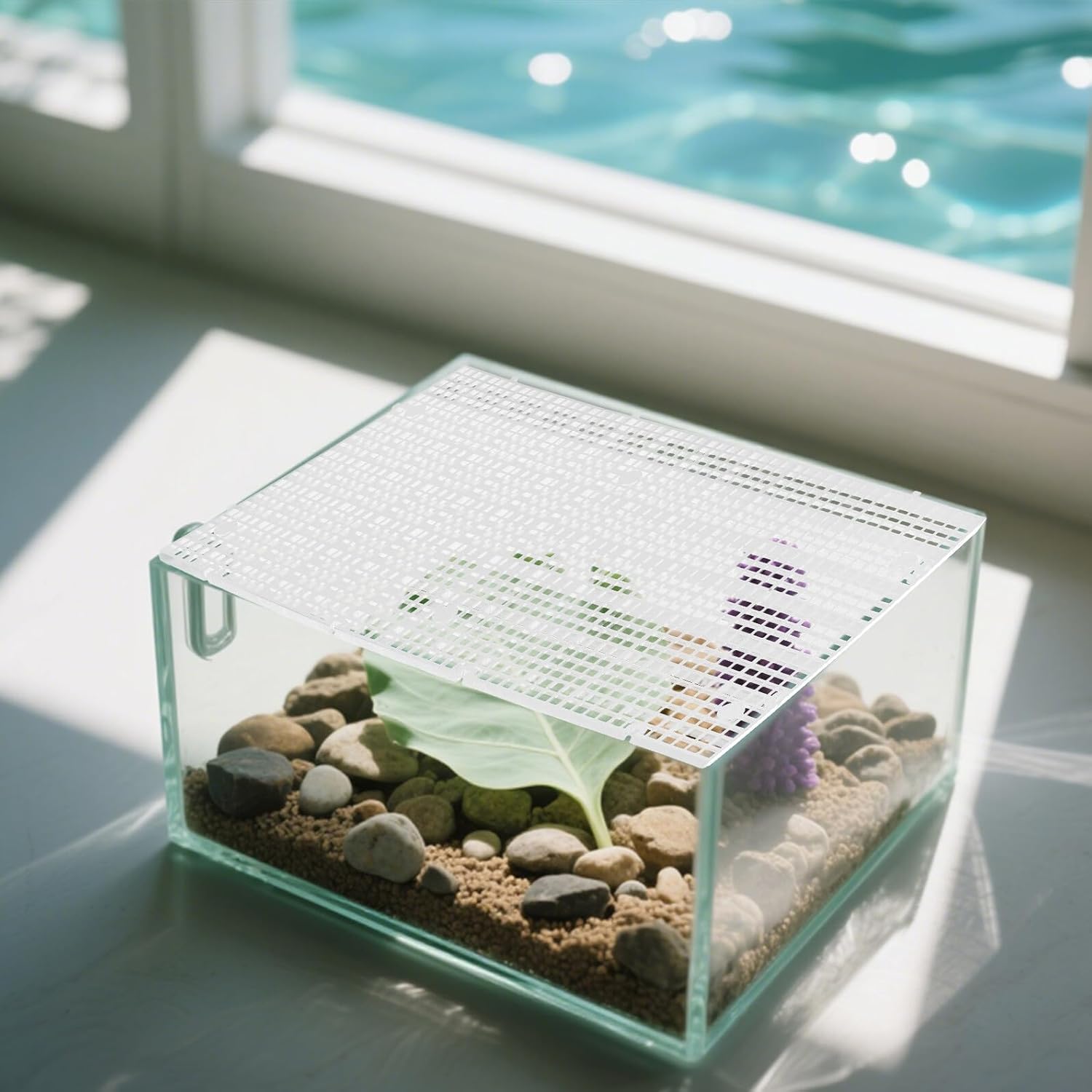 10pcs Plastic Tank Divider Mesh Panels 30x15cm Aquarium Bottom Tray Egg Crate Grid for Fish Tank Territory Separation and Breeding Compartment