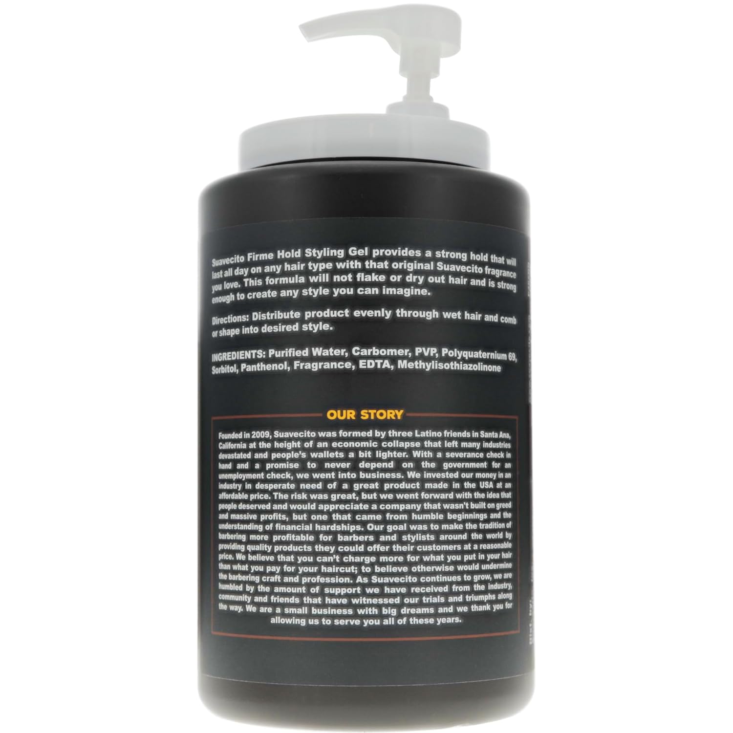 Suavecito Firme (Strong) Hold Styling Hair Gel 32 oz Tub with Pump - Original Scent, High Shine - Alcohol Free - Won't Dry or Flake, Lasts All Day, Works On All Hair Types And Textures