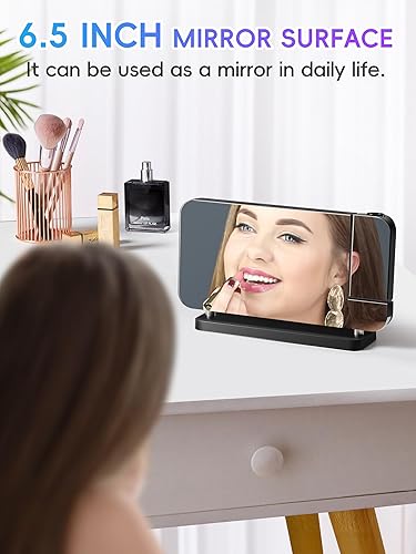 Miniatura 2 de Reloj despertador de proyección, reloj despertador digital de proyección de espejo de 6.5 pulgadas, reloj de proyección de 180 para techo de