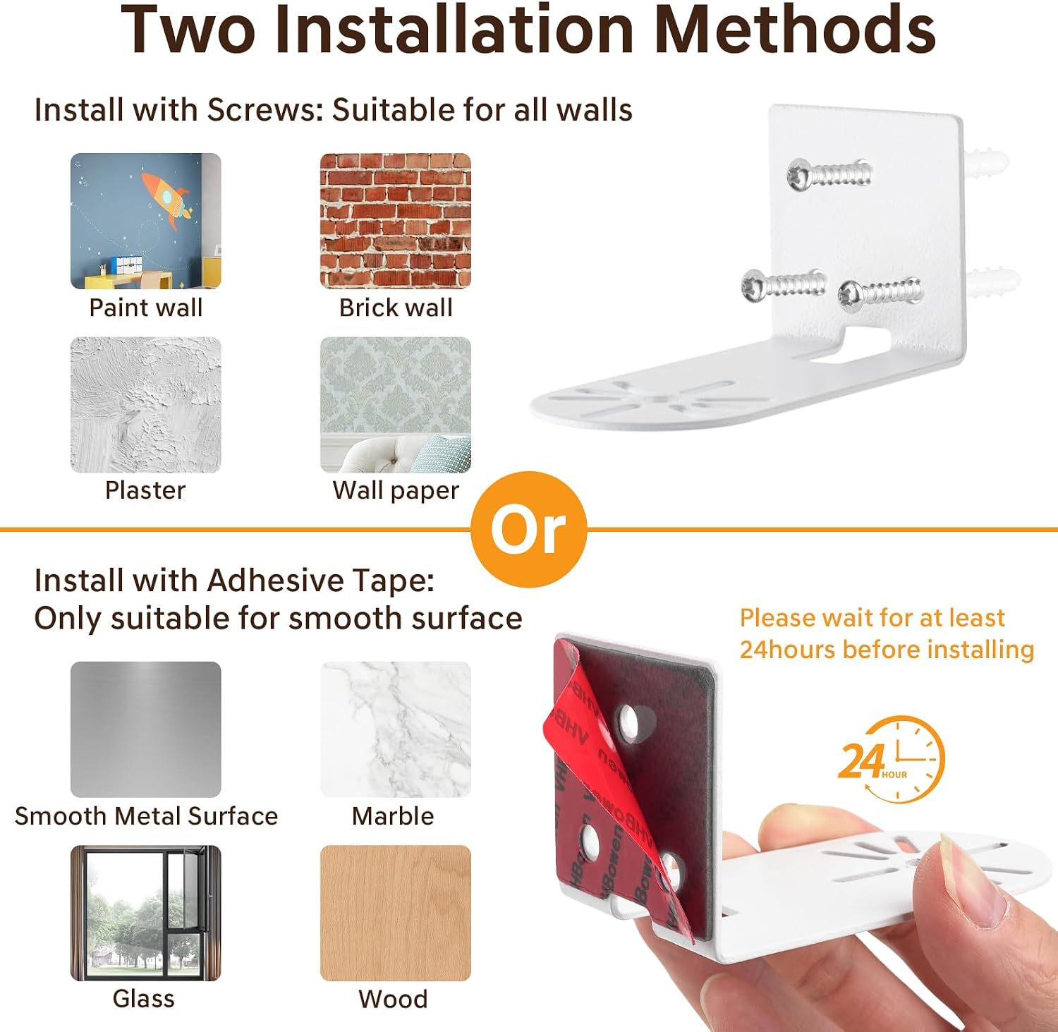 Metal Wall Mount for myQ Smart Garage Security Camera, No Drill Weatherproof Mounting Bracket with Two Easy Installation Ways, Flexible Positing Your Camera for Better View Angle - White (1 Pack)