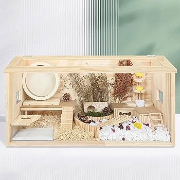 【新品】ペットケージ Lサイズ 幅80cm 木製無垢材 アクリル板 ハムスター 組立カンタン】小動物/爬虫類用 ペットケージ Lサイズ(幅80cm