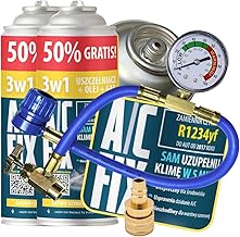 3-in-1 R1234yf Air Conditioning Refill - 2 x 235 g with Hose and Adapter HP/LP - Air Conditioning - Car Air Conditioning - ECO