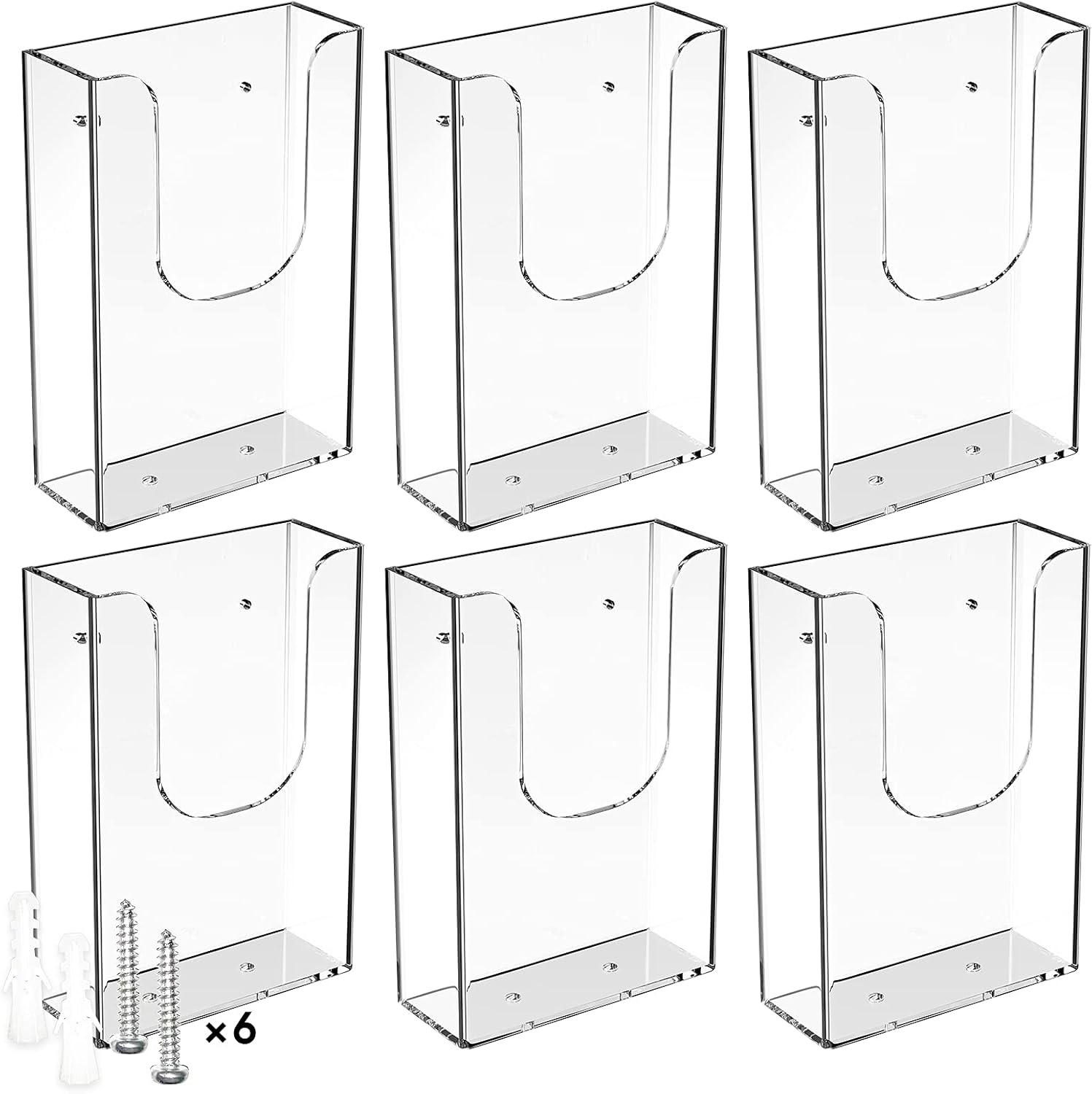 MaxGear (Bundle of 2 Sets) Brochure Holder 4 x 6 inches Wall Mounted Literature