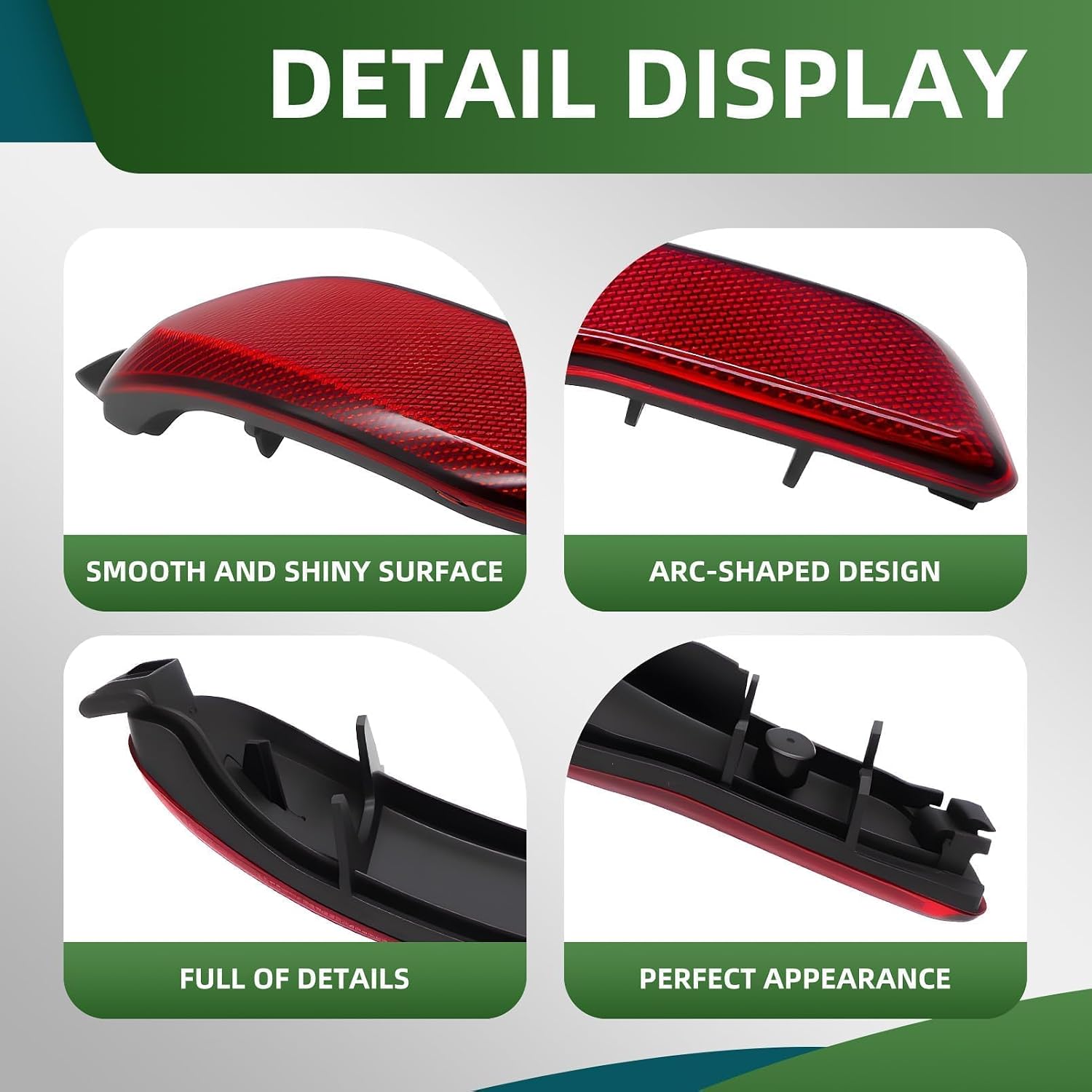 Left and Right Rear Bumper Reflector Light Compatible with Cherokee 2014 2015 2016 2017 2018 68105144AC 68105145AC (Left+Right)