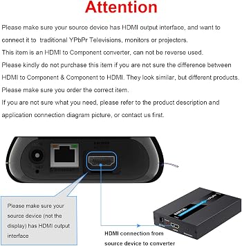 HDMI to Component Converter with Scaler Function, Aluminum 1080P HDMI to YPbPr Converter