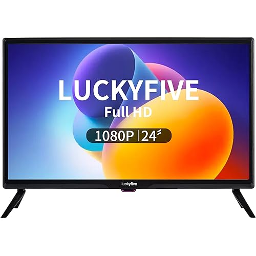luckyfive CrystalView 24" Android Smart TV | Netflix & Disney+ YouTube Ready | Vibrant FHD Display | Google Play Store | Wi-Fi & Local Channels | HDMI/USB | VESA Mountable