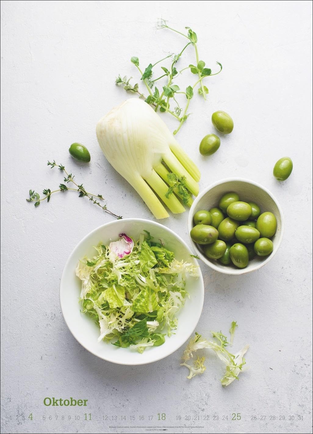 Fresh Food Kalender 2026: Großer Wandkalender mit 12 eleganten Lifestyle-Fotos für die Küche. Stylische Food-Fotografie Kalender 2026. 49 x 68 cm Hochformat.