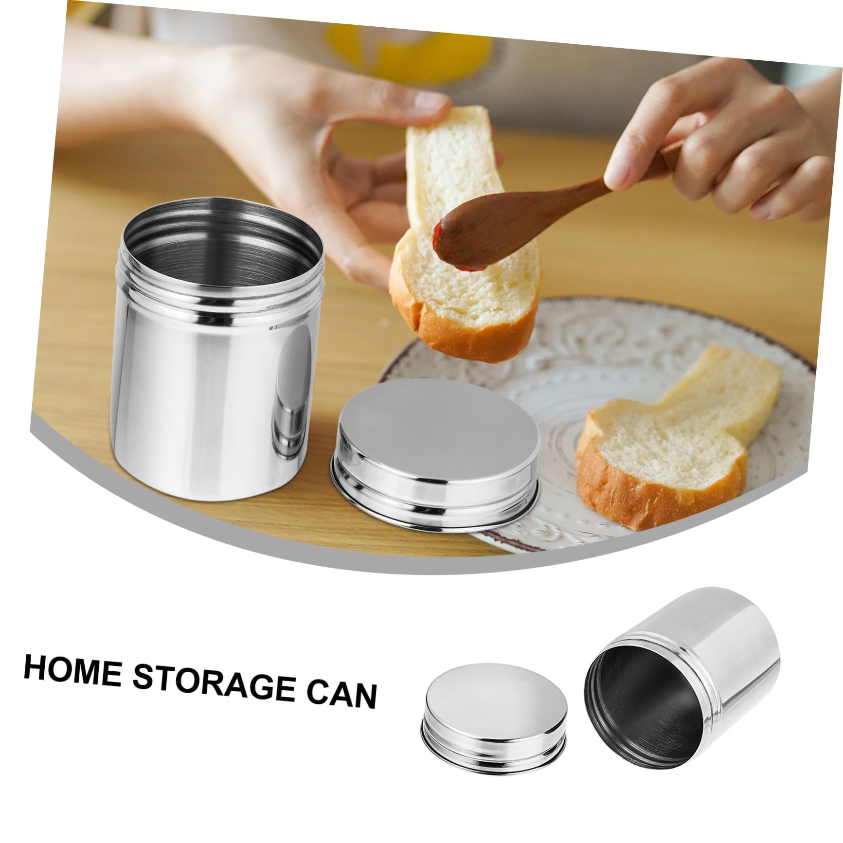 Barattolo in acciaio inox, piccolo come contenitore con tappo a vite, ermeticamente chiuso e in acciaio inox, per riporre la casa e il ristorante
