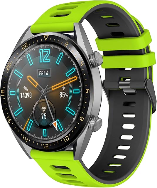 Strap for Huawei Watch GT2 46mm/GT 46mm, 22mm Silicone Replacement Watch Strap for Huawei Watch GT Active/GT2 Pro/Honor Watch Magic/Galaxy Watch 46mm/Gear S3/Galaxy watch 3 45mm