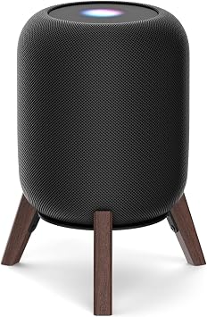 Wood Table Stand for HomePod 1 and Homepod 2 Speaker, Anti-Slip Wooden Desk Stand Compatible with Homepod 1st & 2nd Desktop Tripod Stand Holder, Black