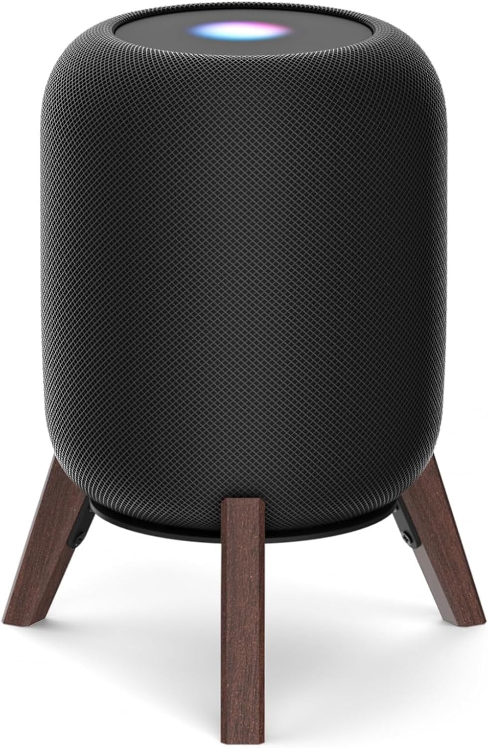 notiela Supporto da tavolo in legno nero per HomePod 1 e 2 - Supporto da scrivania in legno antiscivolo con design a tre zampe, compatibile con HomePod di prima e seconda generazione