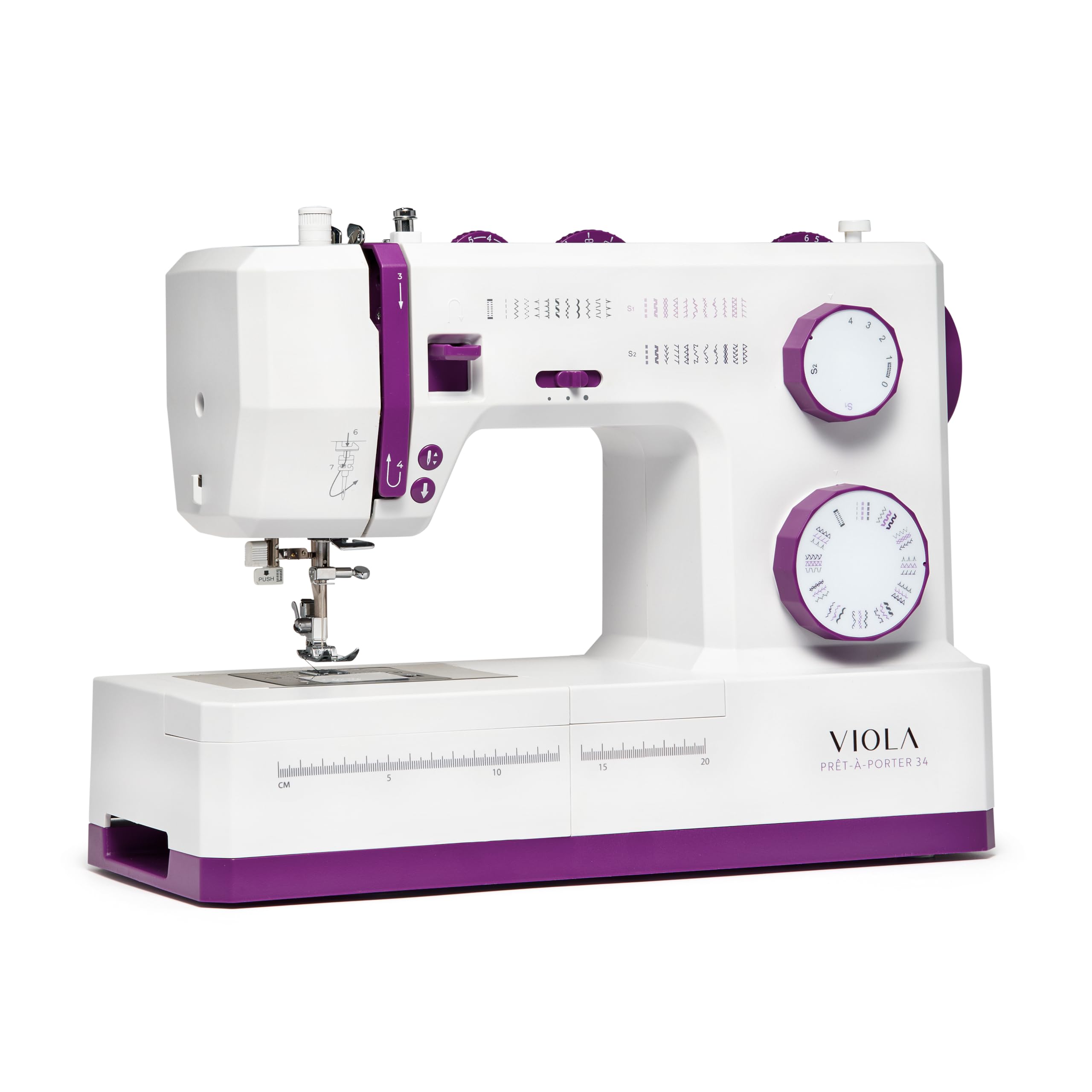 VIOLA Prêt-à-Porter Nähmaschine (Exklusive Edition) Nähmaschine mit 34 Nähprogramme, Servomotor, Nähmaschinen für dicke Stoffe, Jeans Jeans Nähen, Automatischer Einfädler