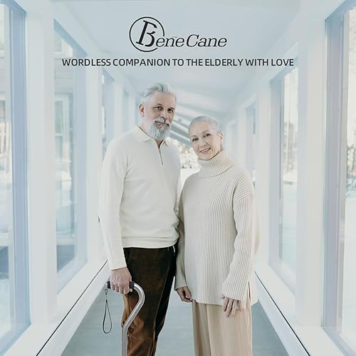 Miniatura 7 de BeneCane Bastón de caminar para hombres y mujeres, bastón ajustable con mango acolchado suave desplazado, portátil, ligero, resistente, ayuda para