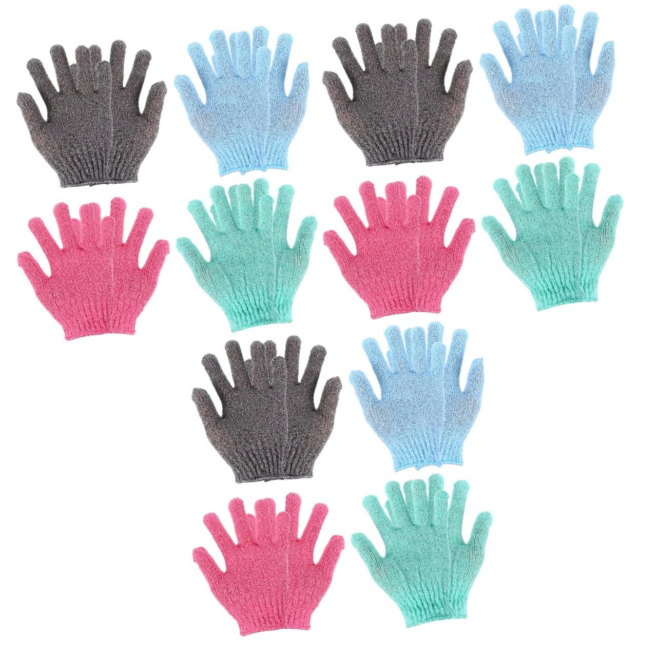 FOMIYES 12paare Peelinghandschuhe Für Körperreinigung Effektive Entfernung Abgestorbener Hautzellen Für Dusche Und Spa Farben