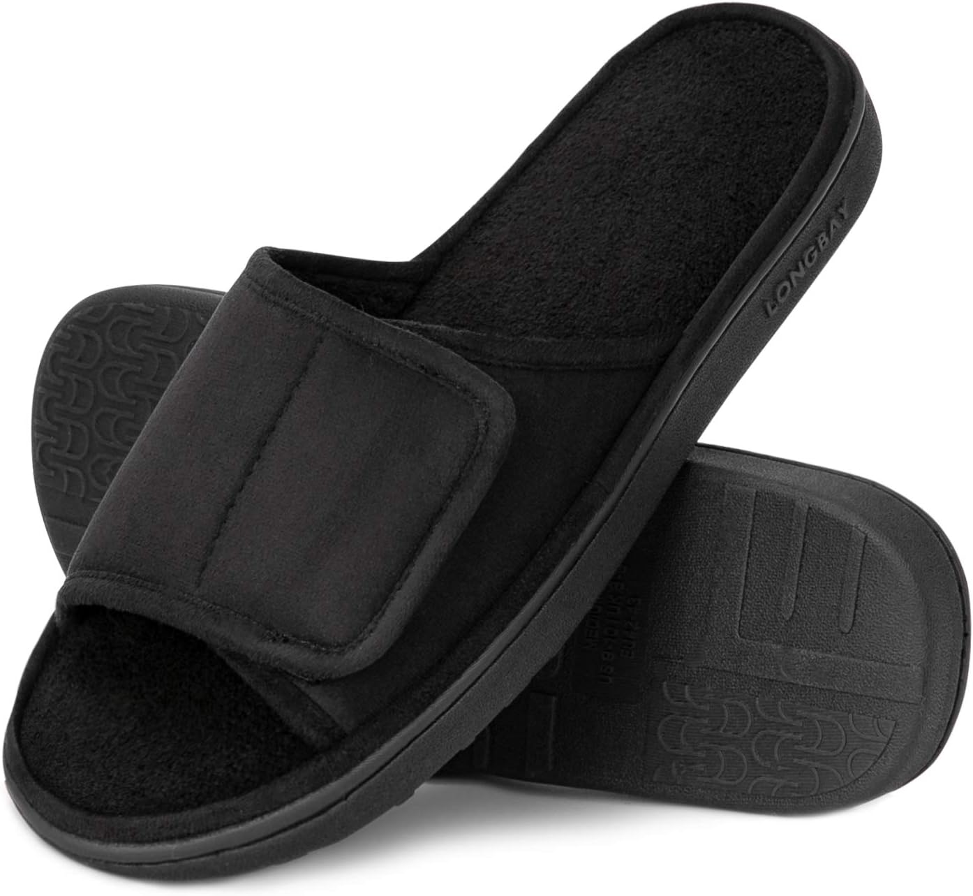 Men's Comfy Memory Foam Slide Slippers Breathable Micro Suede House Shoes