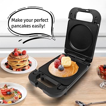 2-in-1 Waffle Maker Pancake Maker with Removable Plates