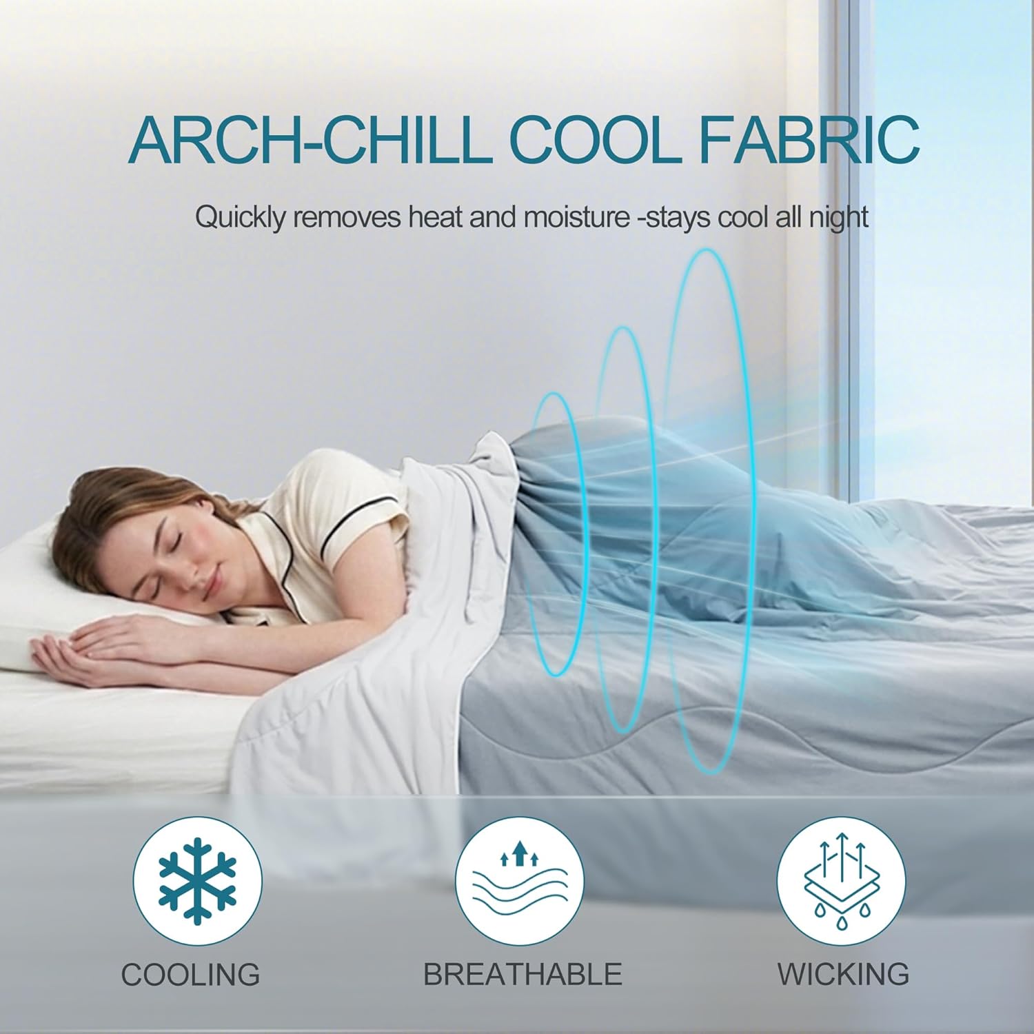 Moonrite Cooling Blanket Full/Queen Size, Q-max > 0.45 Japanese Arc-chill Cooling Comforter for Hot Sleepers, Silky Soft Breathable Cool Blanket fot Summer Night Sweats,Grey,90x90