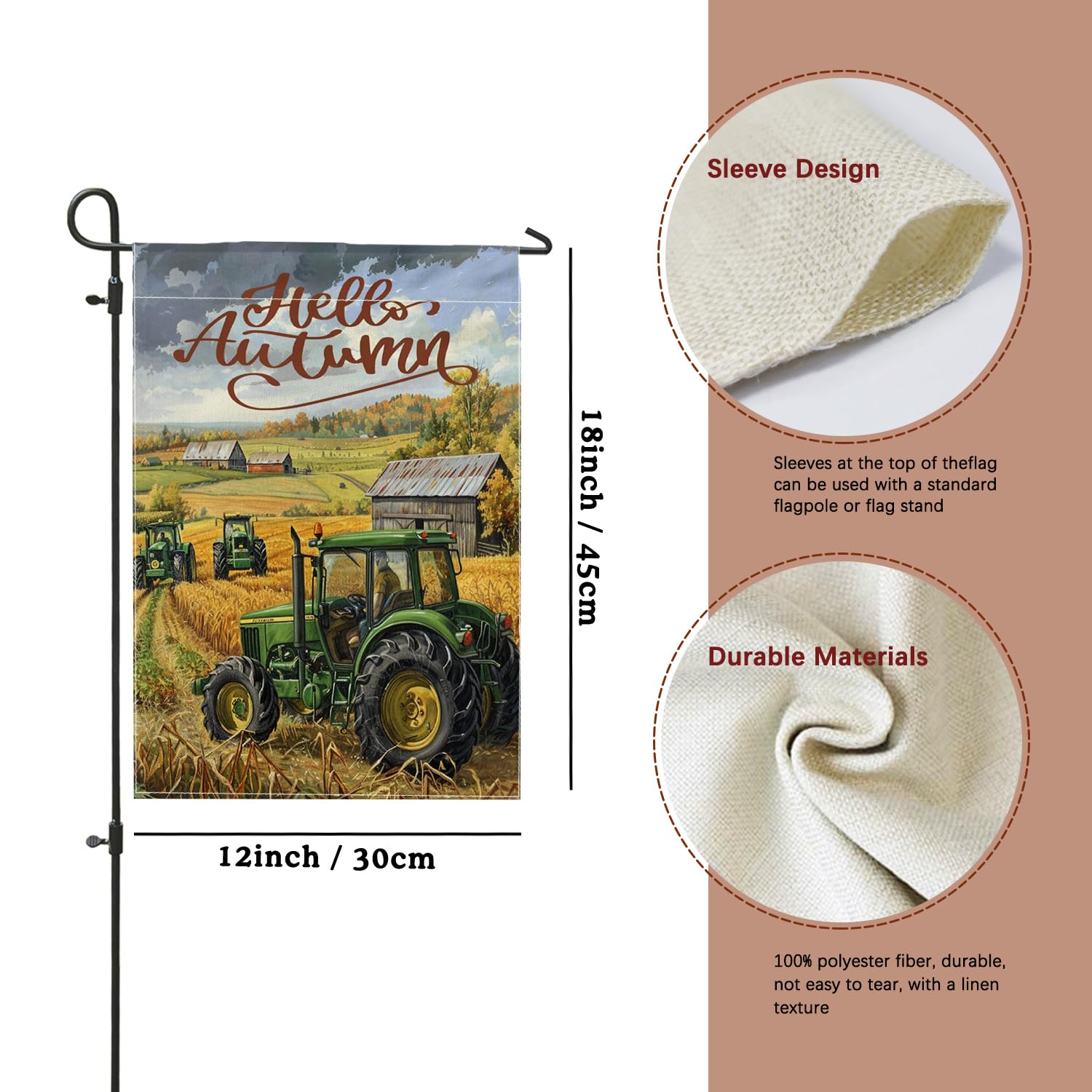 John Deere Tractor Garden Flag 2 Sided 12.5x18 Inch John Deere 1837 Garden  Flag - 12.5x18 Inch 2-Sided Tractor Flag John Deere Sign, image size:1500x1500