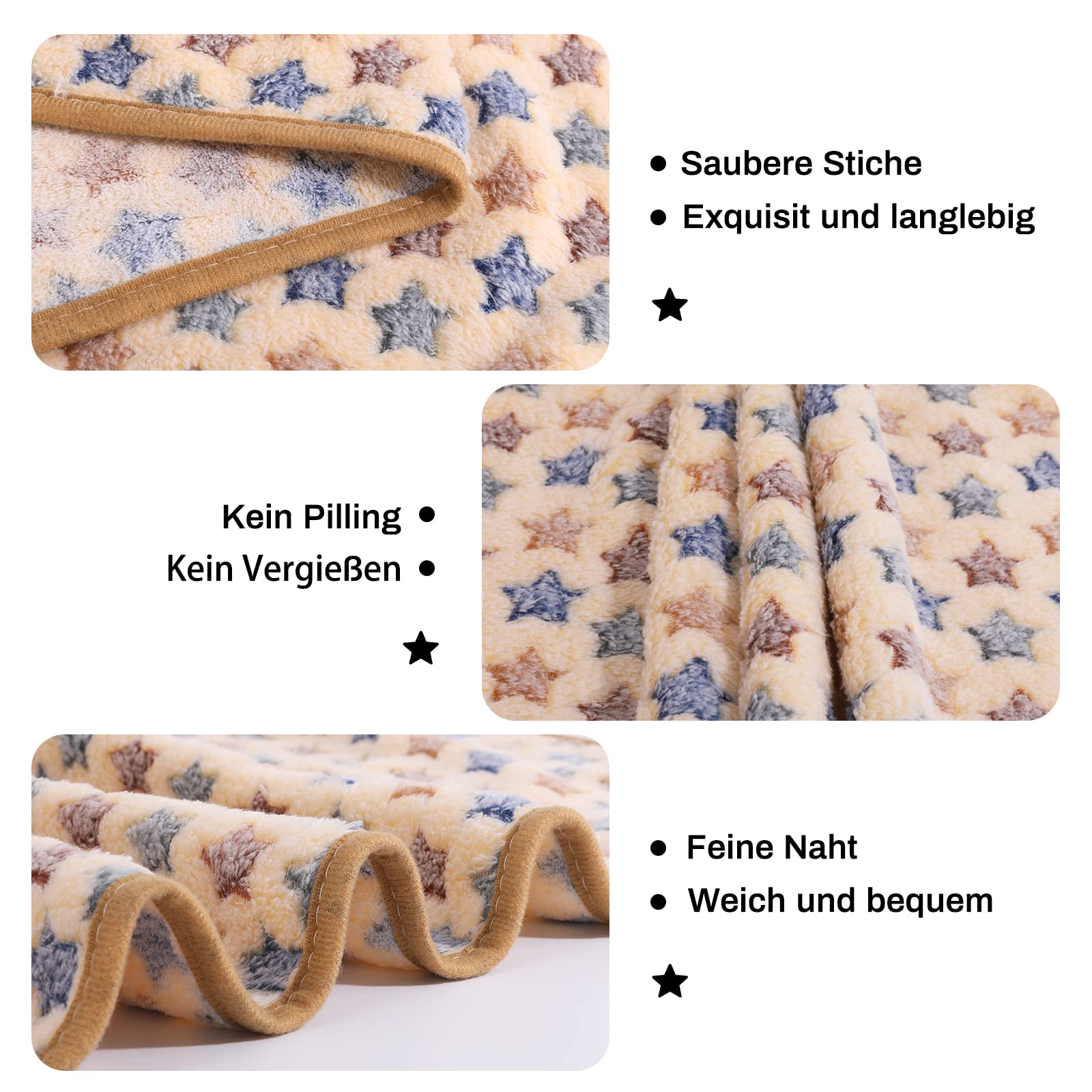 Demigeat Hondendeken, kattendeken, wasbaar en wollig, 3 stuks, zachte warme fleece, huisdierdeken voor kleine middelgrote honden en katten, huisdierdeken, slaapmat voor bank, bed, grijze botten, 76 x