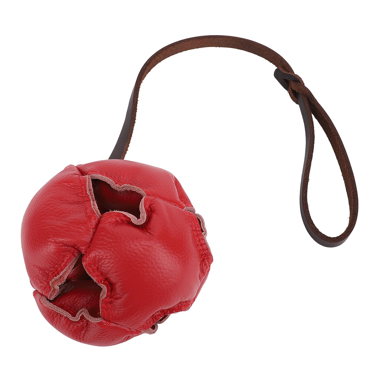 Qcwwy Pelota de Entrenamiento para Perros, Pelota de Ejercicio y Recompensa para Perros Fuerte y Resistente Que Resiste Mordeduras y Desgarros Pelotas de Cuero para Perros Uso en (Rojo)