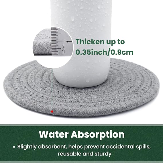 8 Inch Trivets for Hot Dishes, Hot Pots and Pans, 5 Pcs |  with Storage Basket, Thick Heat Resistant, Large Coaster for Kitchen, Kitchen Essentials, Hot Pads for Table&Countertop