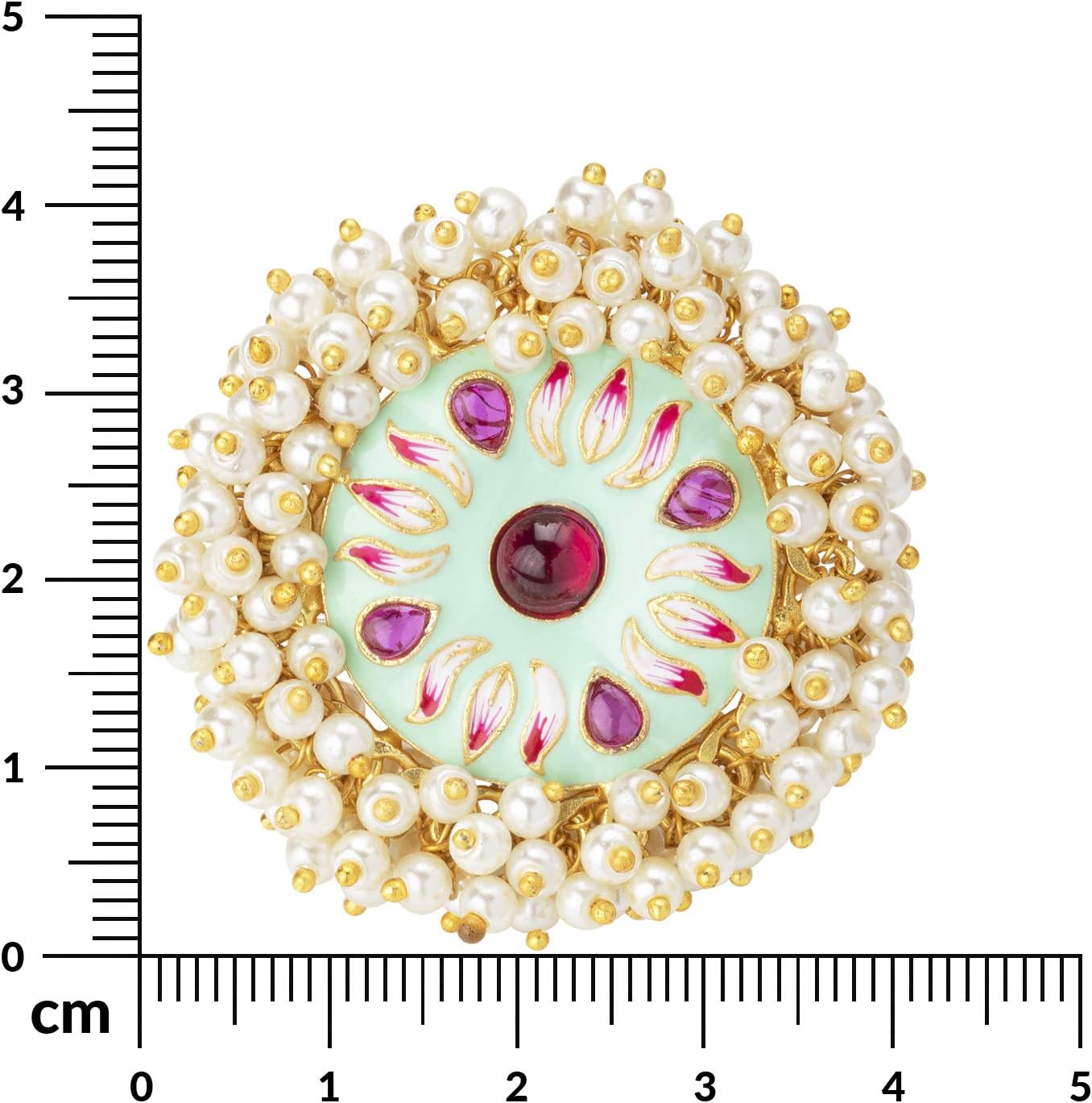 Aheli Kundan Faux Stone Studded Adjustable Statement Finger Ring Indian Ethnic Wedding Festive Wear Fashion Jewelry Gift for Women
